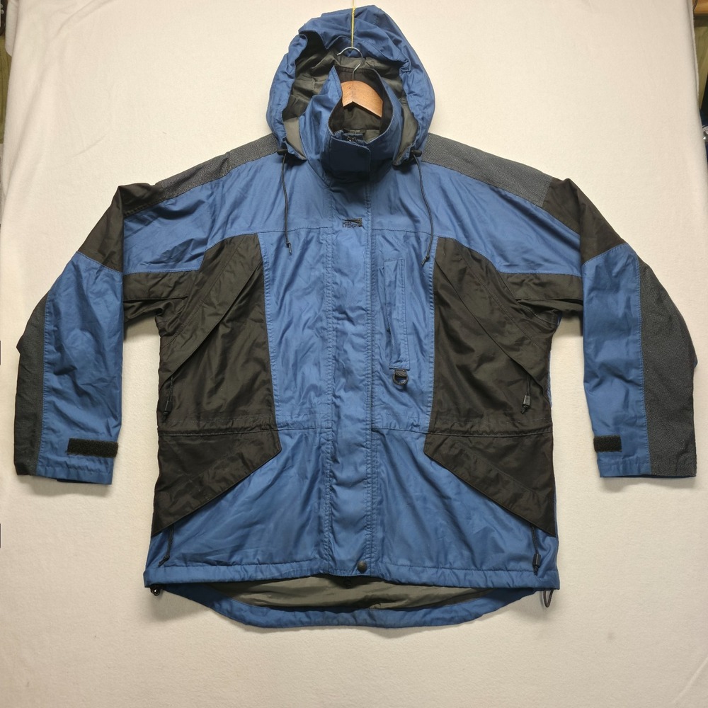 Red Ledge Men's Blue & Black Waterproof Hooded Windbreaker Jacket Size XL